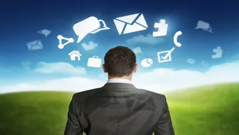 Businessman cloud