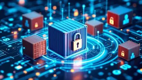 Photorealistic secure locked shipping containers digital code software java security