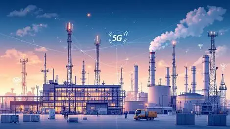 Modern european factory 5g wireless signals industrial machines private infrastructure