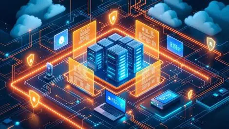 Realistic secure data center servers protective barriers digital shields cyber resilience edge devices