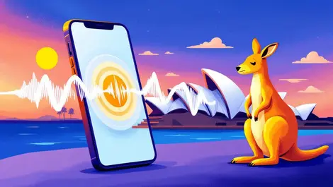 Smartphone audio waves kangaroo sydney opera house programmatic audio advertising australia