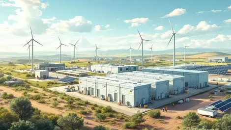 Large battery storage units renewable energy facility solar wind turbines australia japan germany us