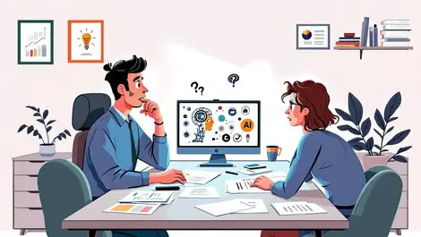 Small business office uk ireland worried owners abstract ai icons paperwork