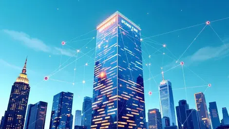Business skyscraper us digital network connections technological growth investment
