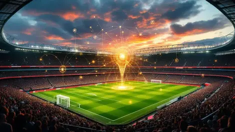 Liverpool stadium matchday data visualization glowing data hub