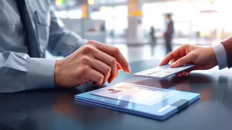 Modern epassport id card border desk hidden sensor airport scan