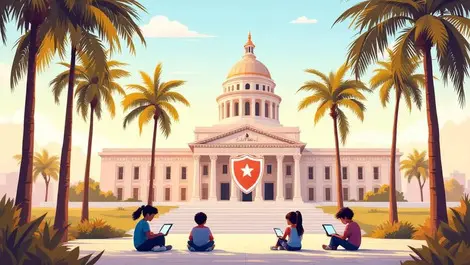 California capitol palm trees children edtech cyber safety shield