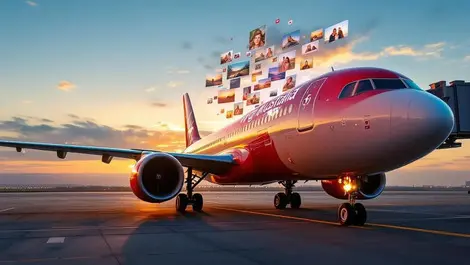 Virgin australia plane sunrise digital marketing automation scene