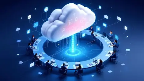 Cloud contact center hub with agents and multichannel data streams