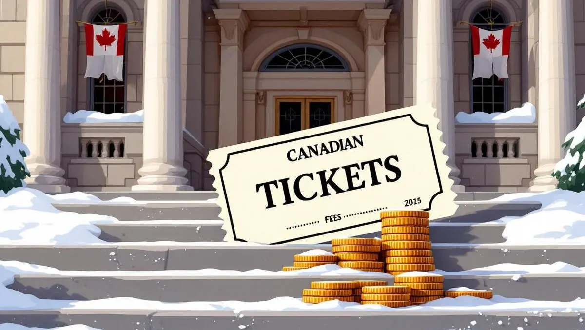 Canadian courthouse winter with cinema ticket hidden fees coins
