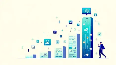 Ai software growth chart arrow acquisitions currency minimalist