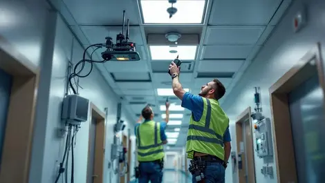 Realistic hospital corridor das installation canada antenna tech