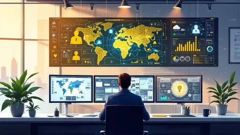 Corporate security ops center monitoring ai agent activity network